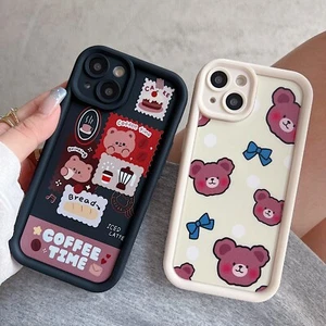 Lindas fundas suaves para teléfono con orificio preciso de oso de dibujos animados para iPhone Samsung varias fundas - Imagen 1 de 19