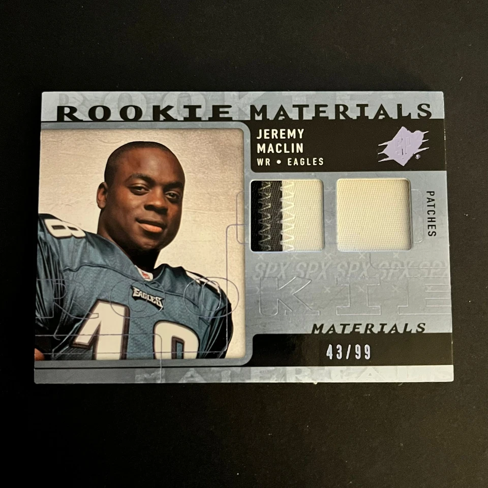 2009 SPx Rookie Materials Patch #RM-JM Jeremy Maclin /99 Philadelphia Eagles - Image 1 of 2
