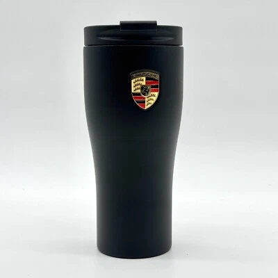 Porsche Thermal Mug Matte Black | 450ml (15 fl oz) Stainless Steel Travel Cup