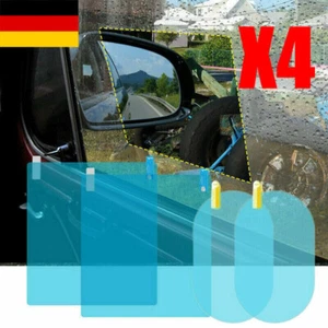 4x Auto Rückspiegel Spiegel Folie Anti Nebel Blendfreie Schutzfolie Wasserdicht~ - Picture 1 of 13