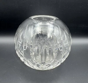Waterford Lismore Cut Diamond Rose Vintage Crystal Vase 6” Round Orb Sphere Bowl - Picture 1 of 9