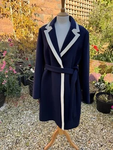 BNWT - J Crew Navy Tipped Wool Coat US 16 UK18 Style No H1489 - Picture 1 of 19