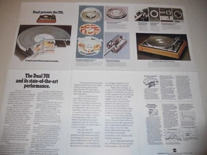 Folleto de tocadiscos Dual 701 1973 6 páginas, especificaciones, información, artículos, vista interior - Imagen 1 de 3
