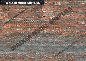1:18 scale (3xA4) Garage brick wall - Peel and Apply set 109 - Picture 1 of 1