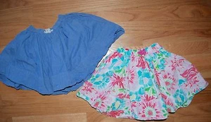 2 Garnet Hill Kids Little Girl's Size 6 elastic waist COTTON FLORAL RUFFLE SKIRT - Picture 1 of 7