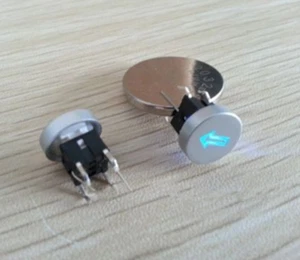 Interruptor pulsador táctil momentáneo 50 un. LED azul diámetro 10 mm tapa flecha 12V - Imagen 1 de 3