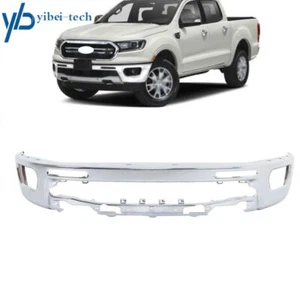 Front Bumper For 2019-2023 Ford Ranger Chrome Steel Without Sensor Holes - Picture 1 of 9