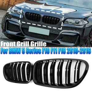 Parrilla renal de doble línea negra brillante para BMW F10 F11 F18 M5 - Imagen 1 de 19