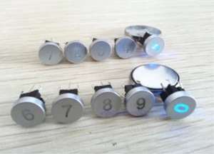 10 números 0-9 diapositiva led azul 10 mm tapa 12 V interruptor de botón táctil momentáneo - Imagen 1 de 4