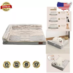 Easy-Clean L-Shaped Dog Bed for Large Dogs - Memory Foam Orthopedic Support - Picture 1 of 9