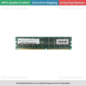 MT18VDDT6472G-265C3 Micron 512MB DDR Registered ECC PC-2100 266Mhz - Picture 1 of 1