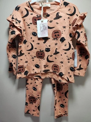 Jessica Simpson Halloween Girls Ruffle Sleeve 2 Piece Outfit NWT 24 Months🎃 - Image 1 of 2