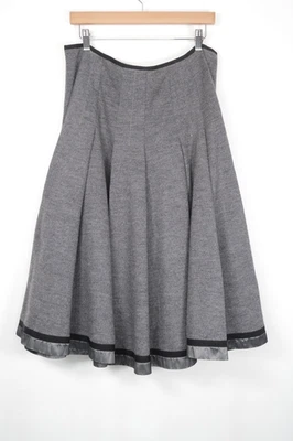 MAX MARA Womens Wool Pleated Grey Midi Skirt Size 48 UK 16 - Image 1 of 4