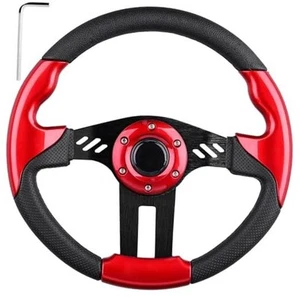 Golf Cart Steering Wheel for EZGO Club Car Yamaha Universal Steering Wheel Red - Picture 1 of 7