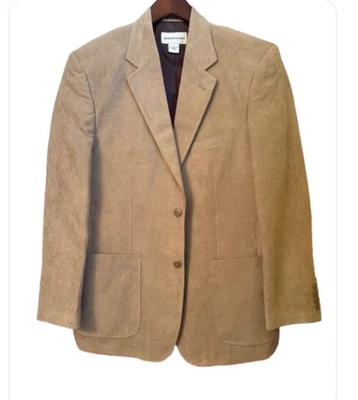 Pronto Uomo Men’s Blazer Suit Jacket Large Tan Faux Suede Excellent Condition - Image 1 of 4