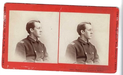 Civil War General Francis Channing Barlow Stereoview  WIA Gettysburg - Image 1 of 2