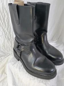 Herman Survivors Gene Leather Vintage Harness Motorcycle Riding Boot Black 10 - Picture 1 of 7