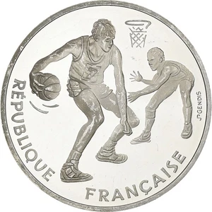 Frankreich, 100 Francs, FIBA dribbleur, 1991, MDP, PP, Silber, UNZ, KM:991 - Bild 1 von 2