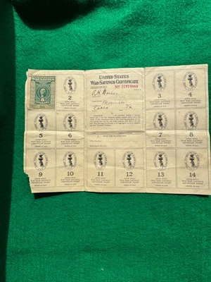 United States of America Series 1918 War Savings Certificate (1) $5 Stamp 1st Sr - Image 1 of 4