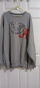 Alabama Crimson Tide Football Fruit Of The Loom Sweatshirt Gray 4XL Homemade EUC - Picture 1 of 7