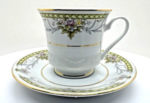 Truly Tasteful Demitasse Tea Coffee Cup & Saucer Set Gold Floral China - Picture 1 of 9