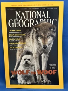 NATIONAL GEOGRAPHIC MAGAZINE January 2002 Evolution of Dogs Wolf to Woof - Picture 1 of 3