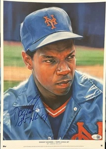 Dwight Gooden Autograph Signed Topps Living Set Print Jared Kelley JSA 85 NL CY - Picture 1 of 1