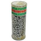 Vintage Bright Silver Extra Long 50 Feet Bead Christmas Garland in Plastic Tube