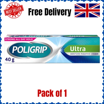 Poligrip Ultra Denture Fixative Cream Polygrip Zinc Free 40g Mint Flavor Cream