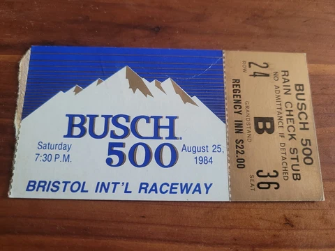 1984 Bristol International Speedway Busch 500 Ticket Terry Labonte Win Cover