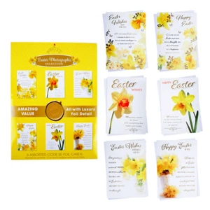 PAQUETE DE 12 TARJETAS DE PASCUA FELICES AMIGOS DE FAMILIA SURTIDOS DISEÑOS TRADICIONALES  - Imagen 1 de 1