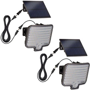 Solar Außenwandleuchte mit Bewegungsmelder Außenstrahler IP44 LED 2er Set - Bild 1 von 6