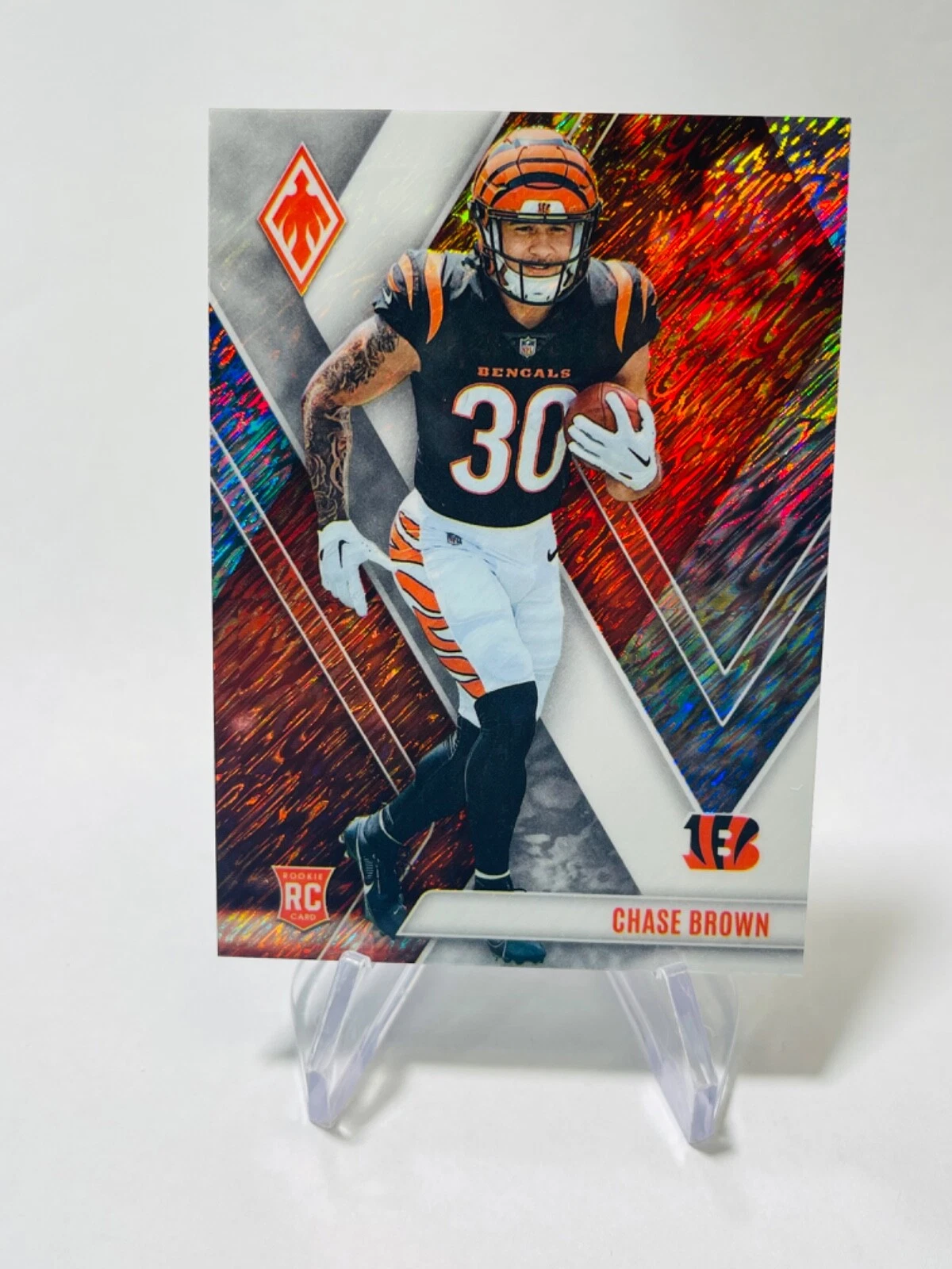 CHASE BROWN 2023 Panini Phoenix RC Rookie WHITE SHIMMER SSP #133 Bengals