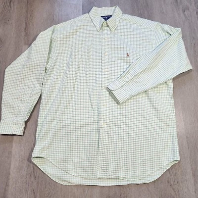 De colección Ralph Lauren Blake Cuadrado Ventana Cuadrada A Cuadros Manga Larga Con Botones Talla Grande Foto 1 de 4