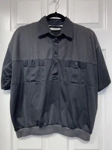 Classics By Palmland Black & Gray Collared Pullover Pocket Button Men’s Size: L - Picture 1 of 9
