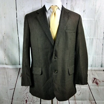 Casaco esportivo Croft & Barrow 44R 2 botões marrom terno Houndstooth blazer - Imagem 1 de 4