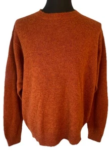Pendleton Sweater Mens XL Brick Red 100% Shetland Wool Crew Neck - Picture 1 of 12
