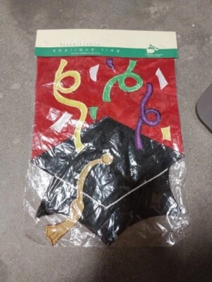 Graduation Flag Embroidered Applique Large Double Sided Graduate School 12x18 - Image 1 of 3