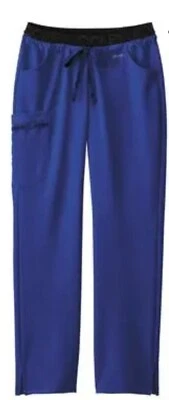 Jockey Scrubs Women's SMALL Royal Blue pants Elastic Waist High Rise Tapered Leg - Image 1 of 4