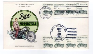1899 Motorcycle 5c Transportation Coil 1983 FDC - Collins H/P PNC 2 - Picture 1 of 2
