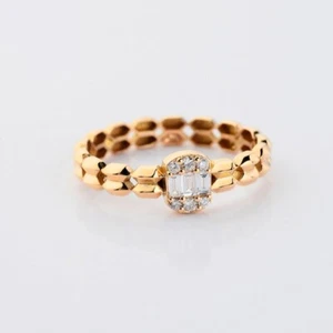 Unique Design Sterling Silver Moissanite Baguette & Round Cut Women Wedding Ring - Picture 1 of 6