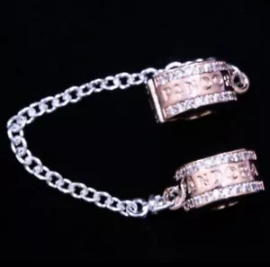AUTHENTIC Pandora Rose Insignia Safety Chain Clip Charm 782057CZ-05 NEW - Picture 1 of 9