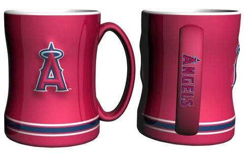 Los Angeles Angels 15oz Sculpted Relief Coffee Mug [NEW] MLB Tea Cup Hot Ceramic Cover
