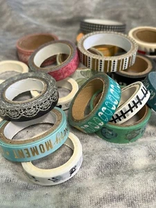 95/ MIXED LOT VARIOUS WASHI TAPE x19 CARD MAKER PAPERCRAFT JOURNAL JAPANESE ART - Picture 1 of 7