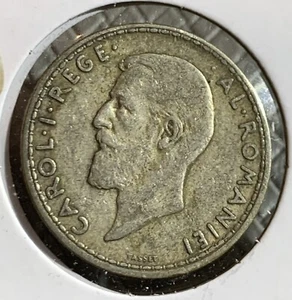 1910 ROMANIA 2 LEI SILVER COIN XF-AU - Picture 1 of 2