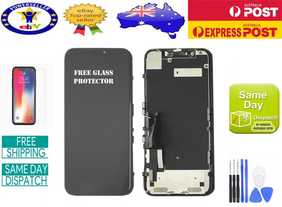LCD DISPLAY+TOUCH SCREEN DIGITIZER WITH METAL PLATE FOR IPHONE XR 6.1'' ORIGINAL - Image 1 of 1