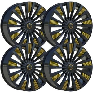 (Set-4) VCT Alpha 20x8.5 5x114.3/5x120 38mm Black Gold wheels rims 20 Inch - Picture 1 of 2