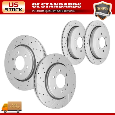 Rotores de freno de disco perforados delanteros traseros para Expedition Lincoln Navigator 2010-2017 Foto 1 de 4