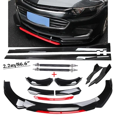 For Chevrolet Equinox Car Front Bumper Lip Splitter Spoiler Gloss Black Red Foto 1 de 4