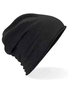 Jersey Beanie Leichte Winter Mütze Sport Herbst Herren Damen Baumwolle schwarz - Bild 1 von 3